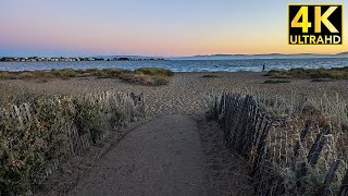 Relaxing Walk on Alameda Beach  Golden Hour POV 4K Tour Alameda CA 2024 [upl. by Erving]