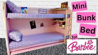 DIY How to make a miniature BUNK BED from a SHOE BOX for BARBIESINDY dolls Mini doll furniture [upl. by Ena7]