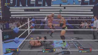 WWE 2K24 ps5 Triple H vs Batista vs Goldberg [upl. by Enuahs]