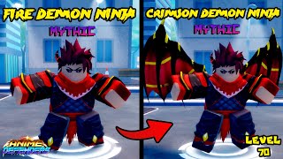 LVL 70 CRIMSON DEMON NINJA MYTHIC UNIT SHOWCASE  ANIME DEFENDERS [upl. by Hcra]