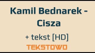 Kamil Bednarek  Cisza  tekst słowa HD [upl. by Terrance]