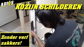 KOZIJN SCHILDEREN Zonder verf zakkers  How to paint a door frame [upl. by Oberg749]