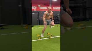 2 Step Lateral Hurdles to Angled Run for NFL level athlete Lateral Explosiveness amp Acceleration [upl. by Ardnad]