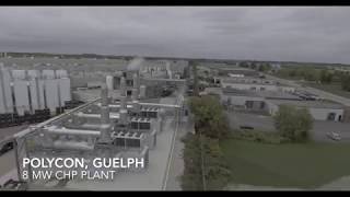 Aerial Footage of 8 MW CHP plant at Polycon in Guelph Ontario [upl. by Nahbois]