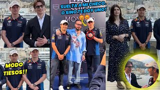 Checo Pérez Alexandra Daddario Max Verstappen Nicholas Galitzine J Balvin En el GP de Monaco [upl. by Thorrlow75]