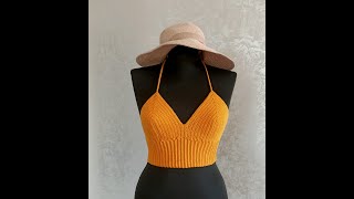 Şık ve sade bir büstiyer yapımı büstiyer bustier summerknitting yazlıkörgüler bralet [upl. by Ziom]