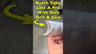 Notch Tube Like a Pro With Only A Drill amp Saw  DIY Notching Jig short makingstuff diy [upl. by Noynek]