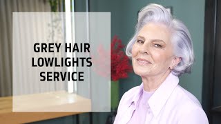 Dimensional Grey Hair Lowlights Service  Goldwell Education Plus [upl. by Desirea321]