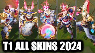 All T1 Skins Spotlight Jayce Orianna Lee Sin Jinx Bard League of Legends [upl. by Esirrehc357]