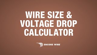 Wire Size amp Voltage Drop Calculator Tutorial [upl. by Rex]