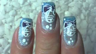 Christmas Nail Art Design quotJingle Bellsquot ☖ Weihnachtsnägel  Glocken ☖ Schwammtechnik [upl. by Asirrac]