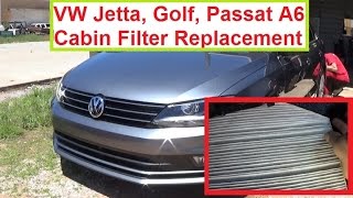 Vw Jetta A6 Cabin Air Filter Removal and Replacement 2011 2012 2013 2014 2015 2016 [upl. by Barb]