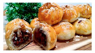 Crispy Flaky Chicken Siew PauSiu BaoChinese Puff PastryMeat Puff Recipe [upl. by Dillon]