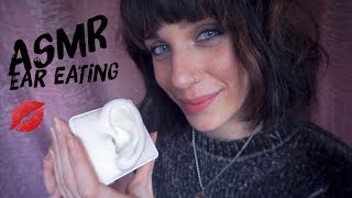 ASMR Ear Eating 💋 CLOSE UP Mouth Sounds Soft Kisses Ear CuppingTouching [upl. by Epoillac]