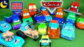 LOTS of Disney Cars Mix and Match Mega Bloks Toys Dinoco King Lightning Mcqueen Mater Toys and MORE [upl. by Llekram]