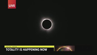 WATCH Total solar eclipse happens in Texas [upl. by Dickerson759]