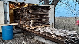 Kiln drying walnut in a DIY container dehumidification kiln [upl. by Ahsaenat]