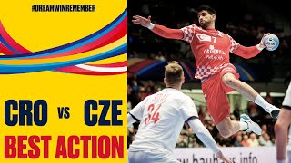 Croatian matchwinning shot by Stepancic  Day 12  Mens EHF EURO 2020 [upl. by Cranford]