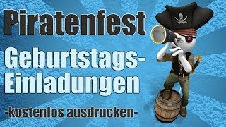 Piratenfest  Einladung zum Kindergeburtstag [upl. by Jeremie]