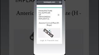 Anterior Cervical Plate H  Shape K amp Apple K and Apple kandapple orthopedic orthopedicsurgery [upl. by Noach]