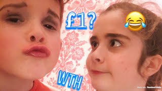 Poundland Makeup challenge on my little brother Ft Snipez605 [upl. by Neema]