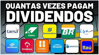 QUANTAS VEZES AS EMPRESAS PAGAM DIVIDENDOS POR ANO VERSÃO 2024 AÇÕES KLBN4 BBAS3 TAEE11 BBDC3 PETR4 [upl. by Godspeed]