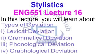 Stylistics  ENG551 Lecture 16 [upl. by Anak]