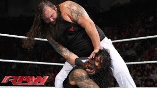 Roman Reigns vs Bray Wyatt Raw Feb 24 2014 [upl. by Leuqer]