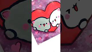 cute mini painting easy  dudu bubu love status couple bts painting shorts viralvideo [upl. by Amikehs]