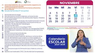 CALENDARIO ESCOLAR 20242025  Noviembre 2024Ministerio del Poder Popular para la Educación MPPE [upl. by Ammon354]