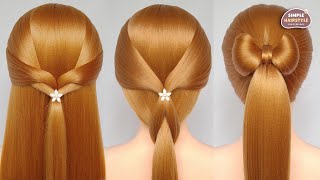 Easy Ponytail Hairstyle For Girls  Bow Hairstyle For Outgoing  Simple Hairstyle For Everyday [upl. by Adnarim]