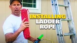 Adding New Rope To A 24quot Extension Ladder Rerope a ladder How to repair a ladder [upl. by Narah]