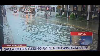 Flooding on the Strand in Galveston Tx 61924 ⛈️⛈️ [upl. by Idette]