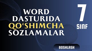 1 bob 8 mavzu Word dasturida qo‘shimcha sozlamalar [upl. by Deckert]