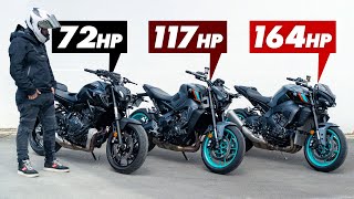 Which Yamaha MT Should You Buy 2023 MT07 vs MT09 vs MT10 [upl. by Anahcar703]