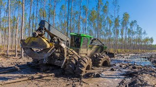 Does It Get Stuck Log Skidder Working in Swamp Conditions [upl. by Nayrb]