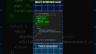 How to pass data from one to another component in react reactjs reacttutorial reactinterview [upl. by Nordin821]