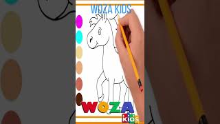 Colour and Paint a Horse for Kids  Woza Kids [upl. by Ittap]