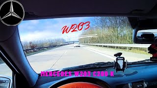 Mercedes C 200 Kompressor W203 Top Speed on GERMAN AUTOBAHN [upl. by Pollard70]