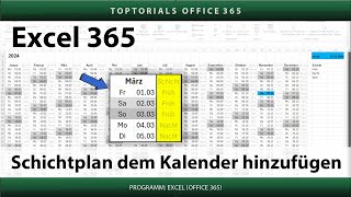 Schichtplan Eurem Kalender hinzufügen  Excel 365 Tutorial [upl. by Aserehc]