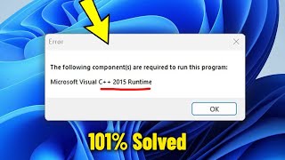 The following components are required to run this program MS Visual C 2015 Runtime  Fix Error✅ [upl. by Ainedrag831]