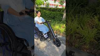 12inch wheelchair attachment add on the speed can up to 25kmhhandbikehandcyclewheelchair [upl. by Toogood]