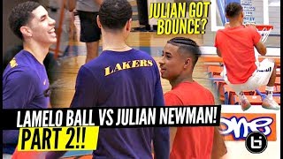 LaMelo Ball vs Julian Newman PART 2 Melo TALKIN NON STOP TRASH Julian DUNKING [upl. by Orvas]