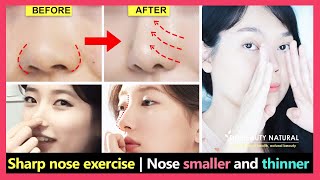 Sharp Nose Exercise  How to get a Sharp Nose Nostrils Smaller Higher Nose Bridge and Nose Thinner [upl. by Rovaert710]