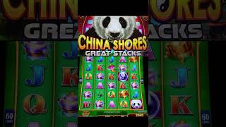 SUPER SCARY BONUS CHOICE  HUGE WIN on CHINA SHORES GREAT STACKS SLOT MACHINE SHORT bonus casino [upl. by Nitsir]