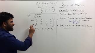 Method to find Rank Of Matrix  By Echelon Form part4 [upl. by Nitsej]