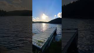 Dock View 🏞️ nature vlog explore travel views water sky mountains sunset [upl. by Demodena93]