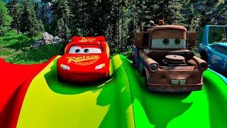 Big amp Small McQueen vs Chick Hicks vs Tow Mater vs King Dinoco vs Duch Hudson  BeamNG [upl. by Darees693]