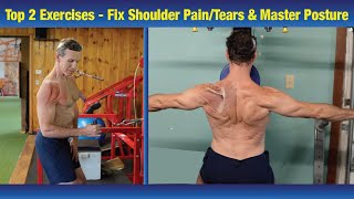 2 Most Important Exercises to Fix Shoulder Pain amp Tears  Improve Posture RELIEF IS HERE [upl. by Ahon]