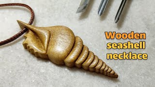 Hand Carved Wooden Seashell Necklace [upl. by Ettennil]